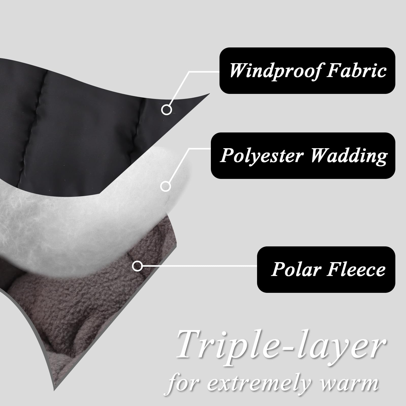 Zsedrut stroller gloves fleece-lined interior for soft warmth