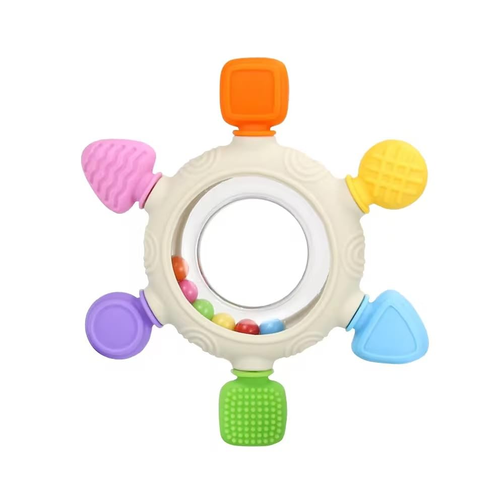ZSKXYRUS silicone teether game controller shape for tummy time exploration