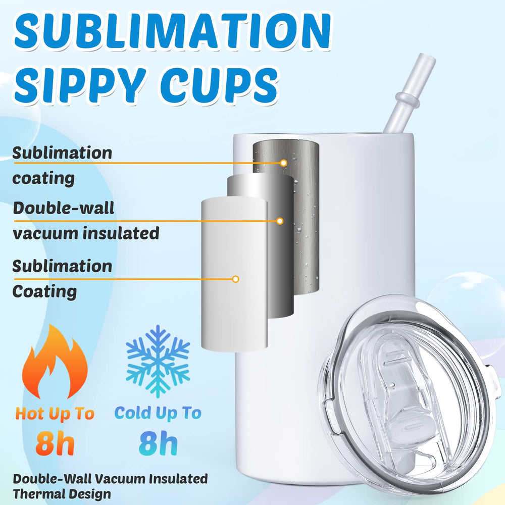 Zubebe sublimation sippy cups with straws for easy drinking on the move