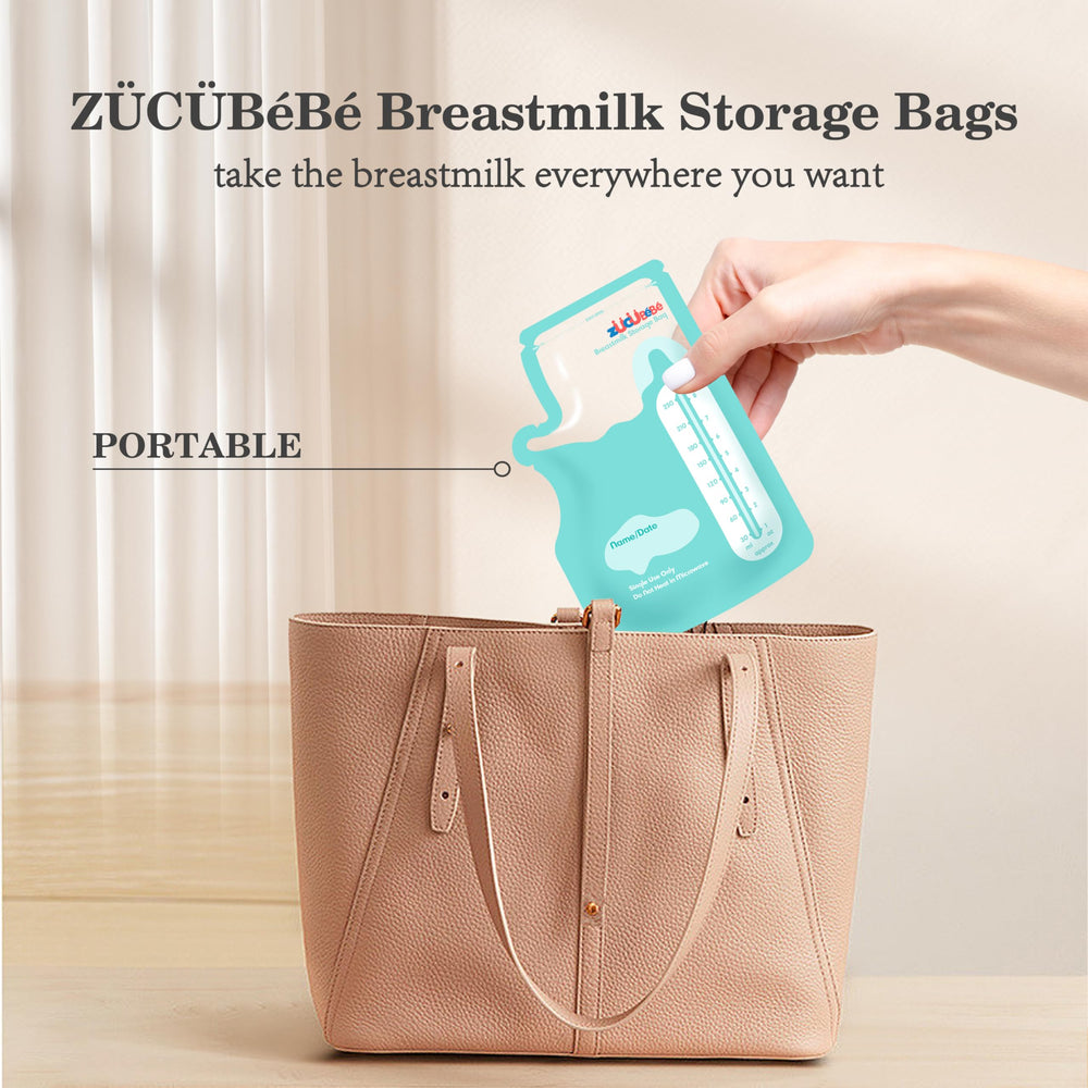 Zuccubebe breastmilk bags write-on area for date labeling.