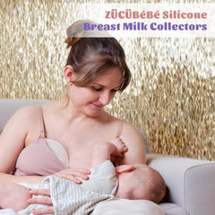 ZÜCÜBéBé silicone milk collector with clear measurements for easy monitoring.