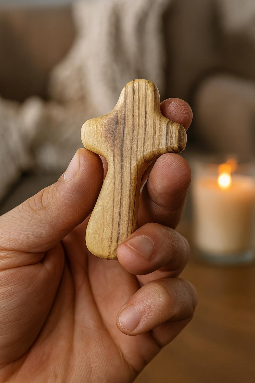 Zuluf olive wood cross as a religious gift for friends