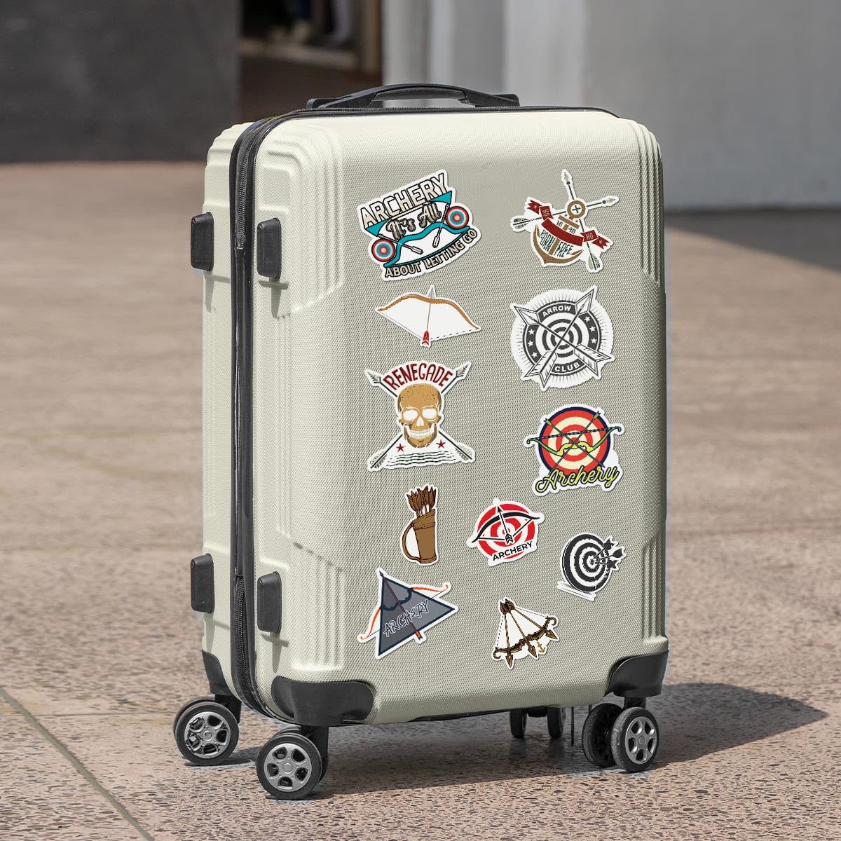ZULUVINYL archery stickers on journal pages brighten scrapbooking projects.