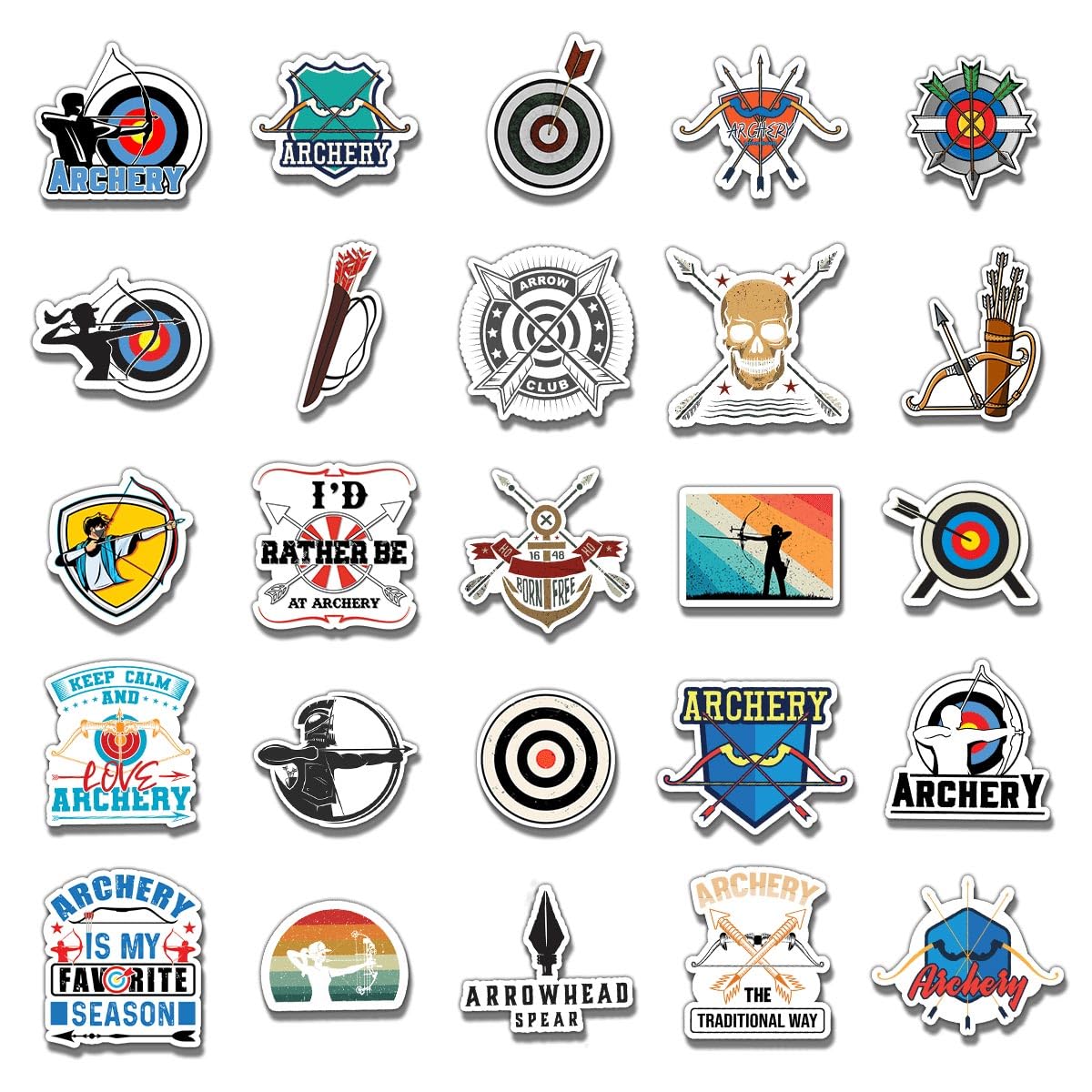 ZULUVINYL archery stickers on laptop illustrate easy application and removable adhesion.