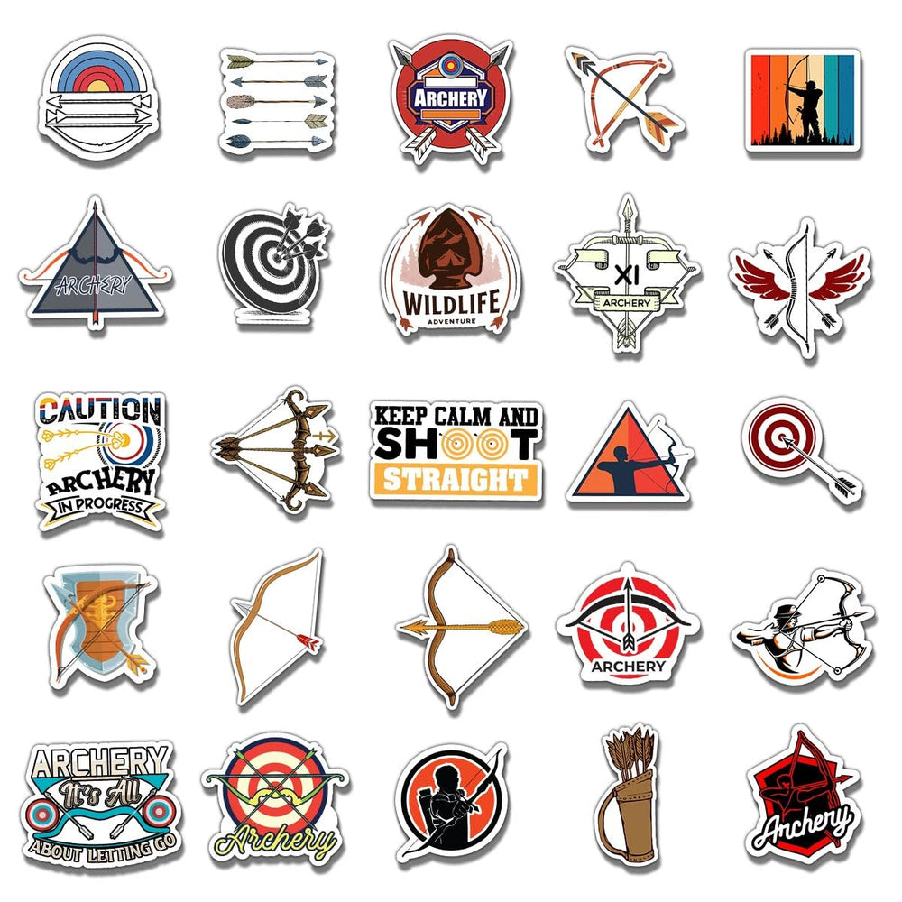 ZULUVINYL archery stickers for scrapbooking craft add playful color.