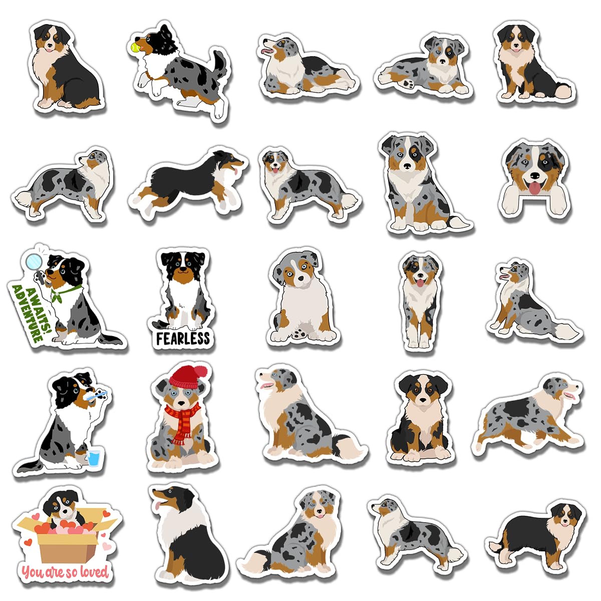 ZULUVINYL Australian Shepherd stickers on laptop brighten devices with long-lasting flair