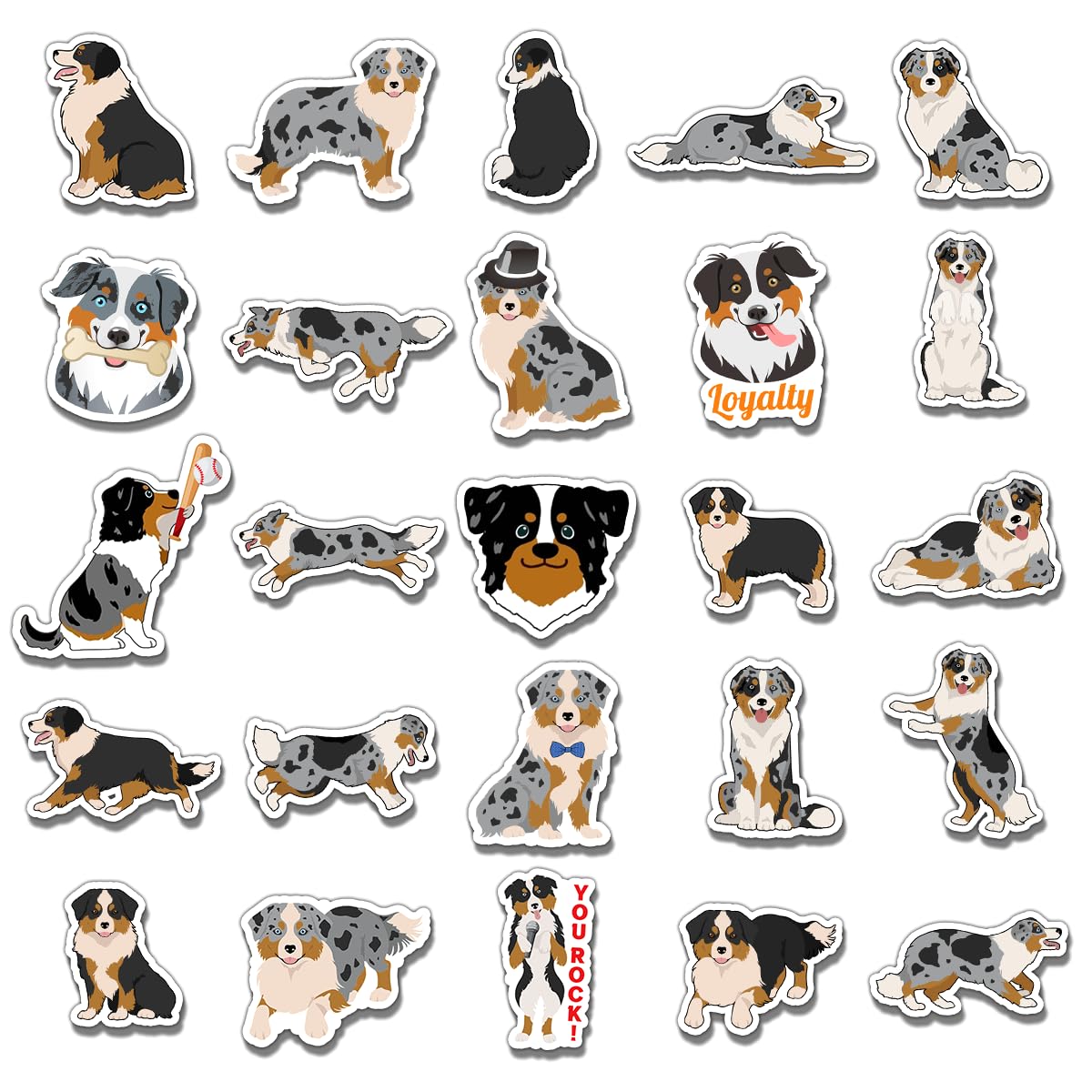 ZULUVINYL Australian Shepherd stickers on luggage personalize travel gear with waterproof durability