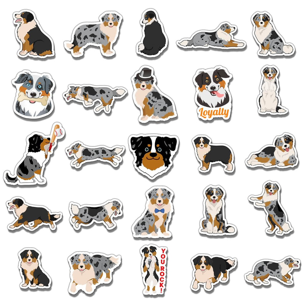 ZULUVINYL Australian Shepherd stickers on luggage personalize travel gear with waterproof durability
