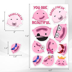 ZULUVINYL blobfish sticker on cups brightens daily routines.