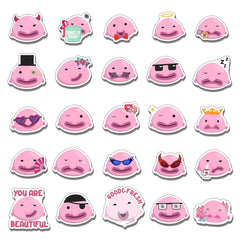 ZULUVINYL blobfish sticker on laptop adds playful personality while staying durable.