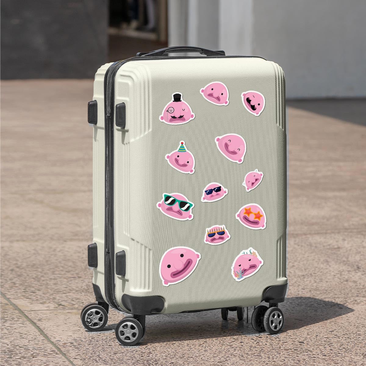ZULUVINYL blobfish sticker on notebooks enhances aesthetic appeal.