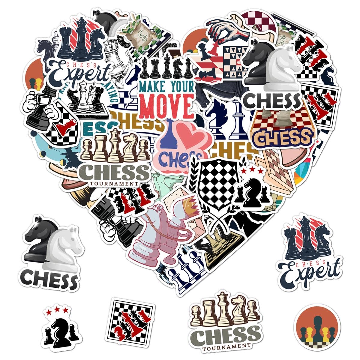 ZULUVINYL chess stickers for water bottle add vibrant color for everyday hydration and personal style.