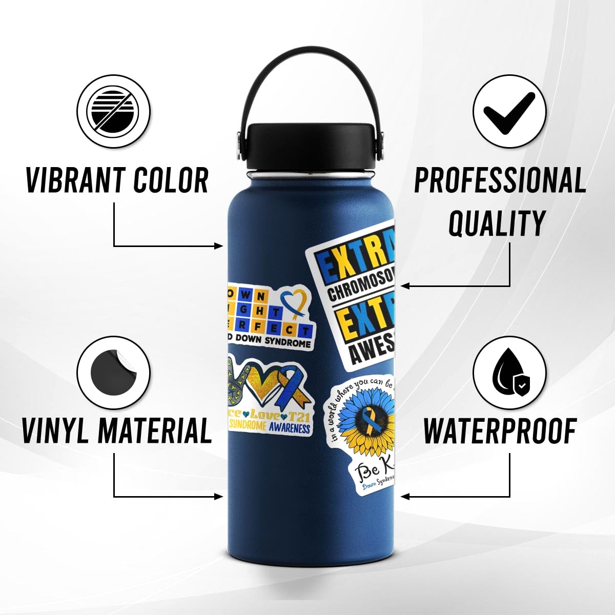 ZULUVINYL DS awareness ribbon sticker on a tumbler for splash resistant style
