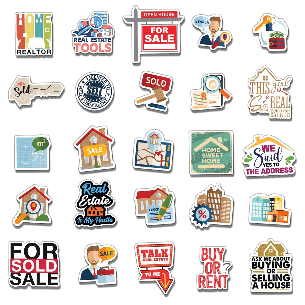 ZULUVINYL funny real estate sticker on laptop adds color and personalization.