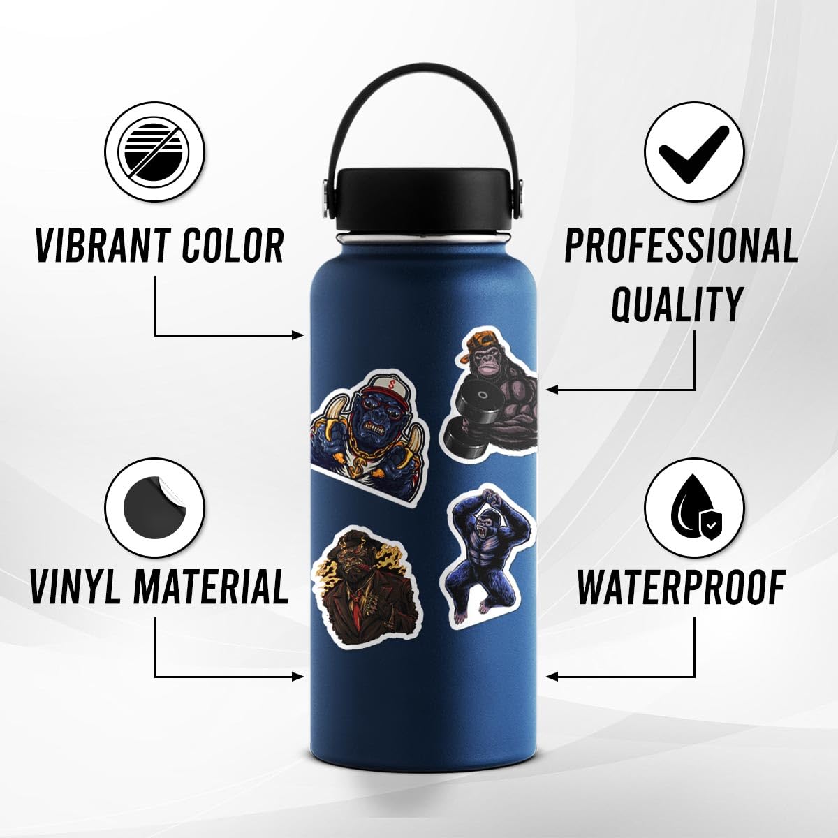 ZULUVINYL monkey gorilla sticker on phone case adds playful charm