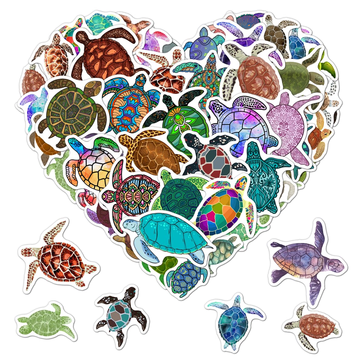 ZULUVINYL sea turtle stickers on a water bottle showing waterproof durability