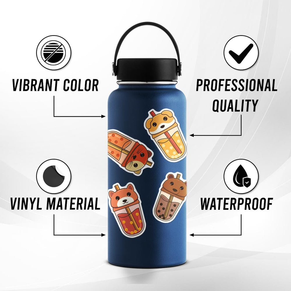 ZULUVINYL cute boba stickers on backpack for long-lasting color and durability