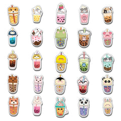 ZULUVINYL cute boba stickers on helmet add personality and durable adhesion