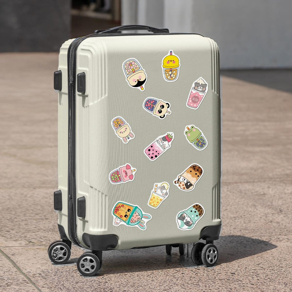 ZULUVINYL cute boba stickers on journal for colorful journaling and organization