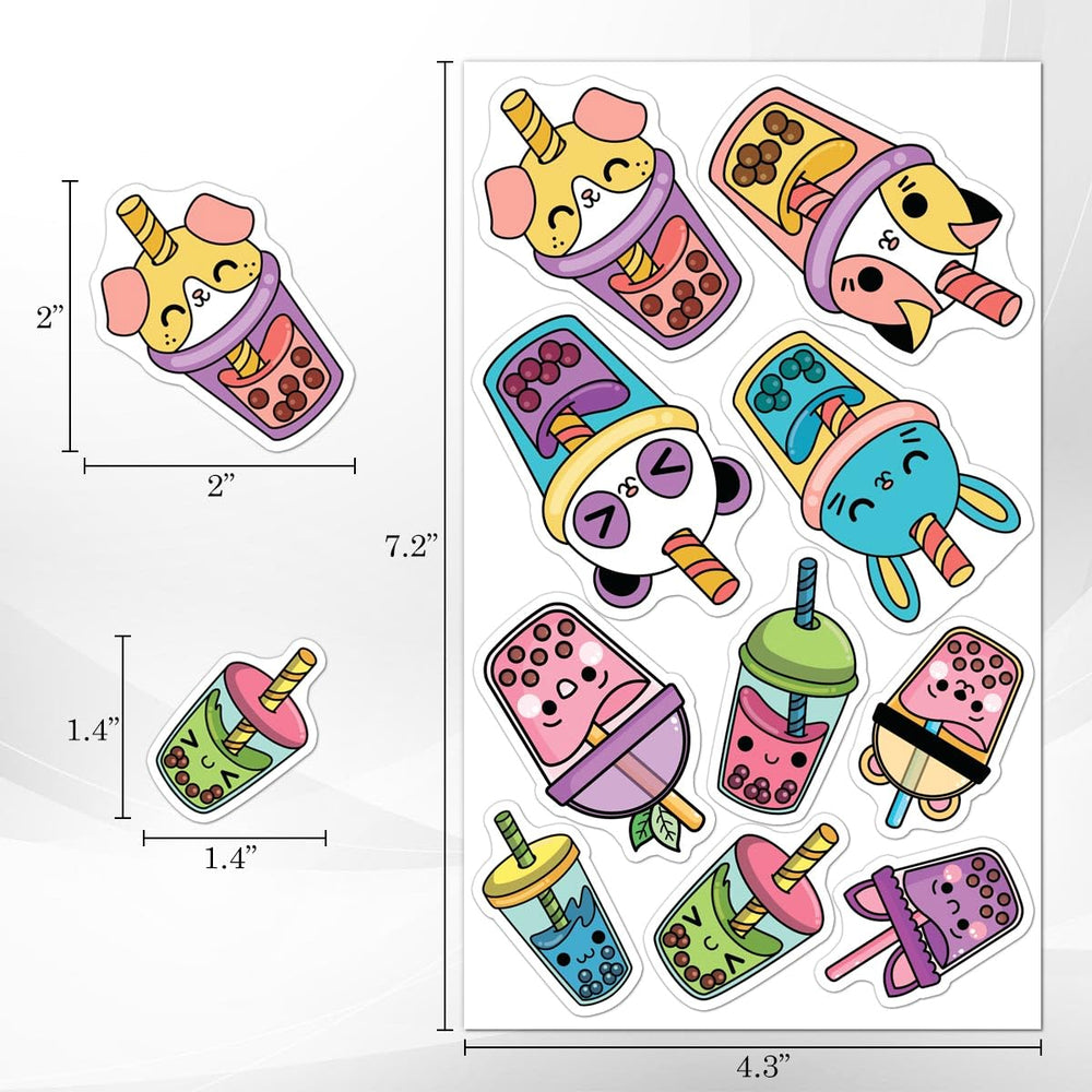 ZULUVINYL cute boba stickers on luggage for quick ID and style