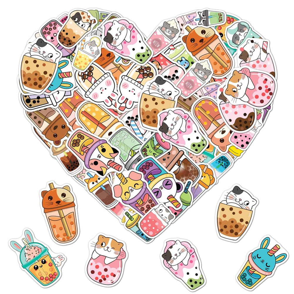 ZULUVINYL cute boba stickers on water bottle add color and weatherproof flair