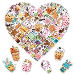 ZULUVINYL cute boba stickers on water bottle add color and weatherproof flair