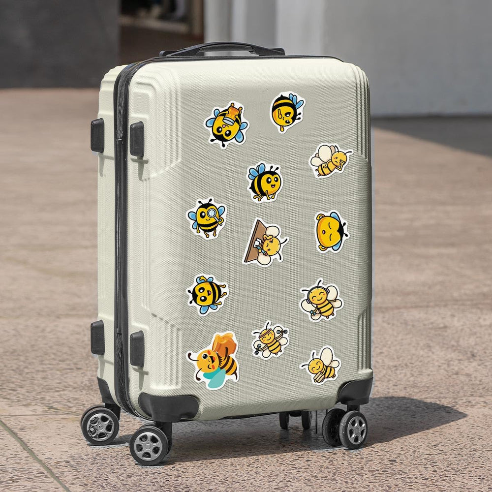 ZULUVINYL bee sticker in journal—personalized touch for daily notes