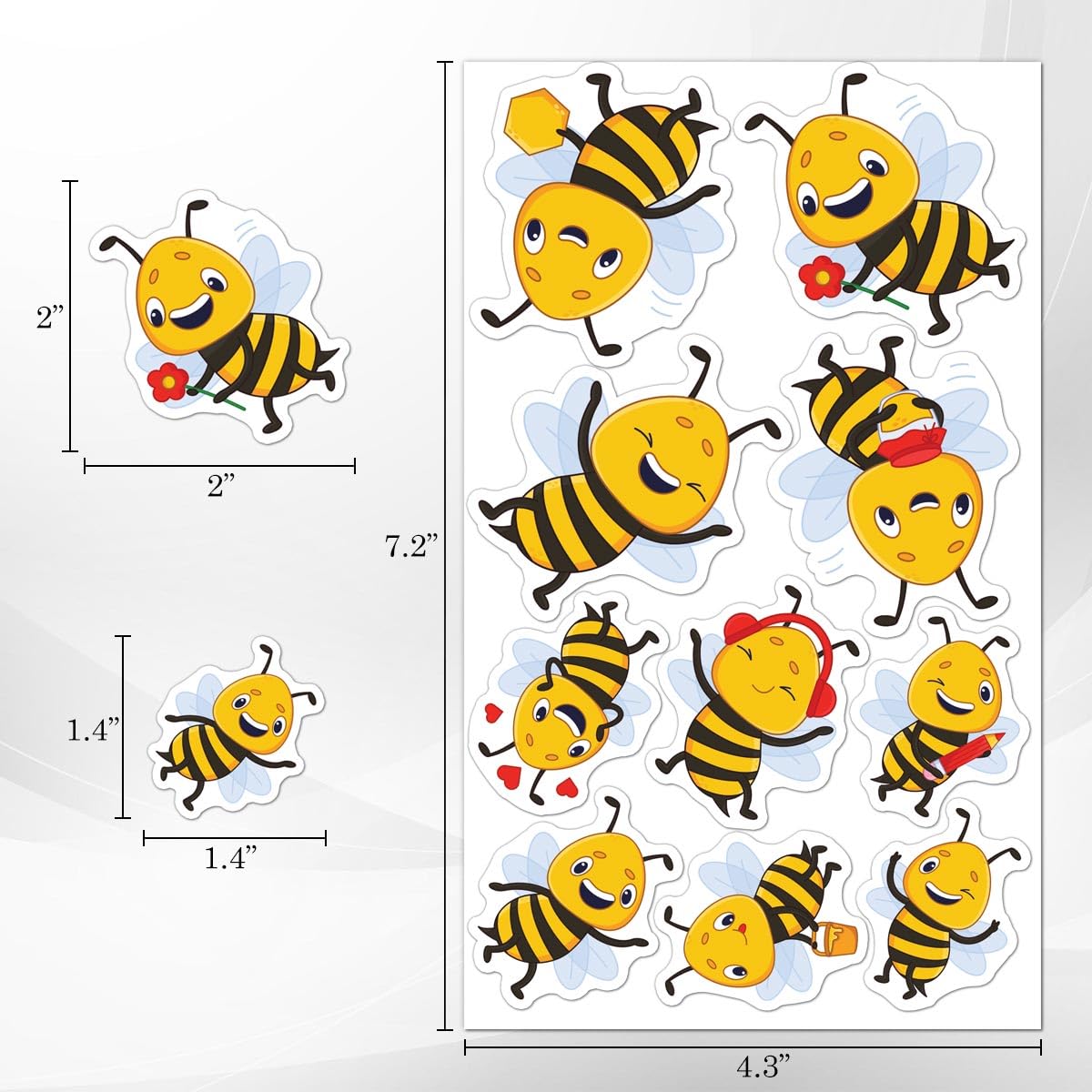 ZULUVINYL bee sticker for scrapbooking—vivid designs to brighten pages