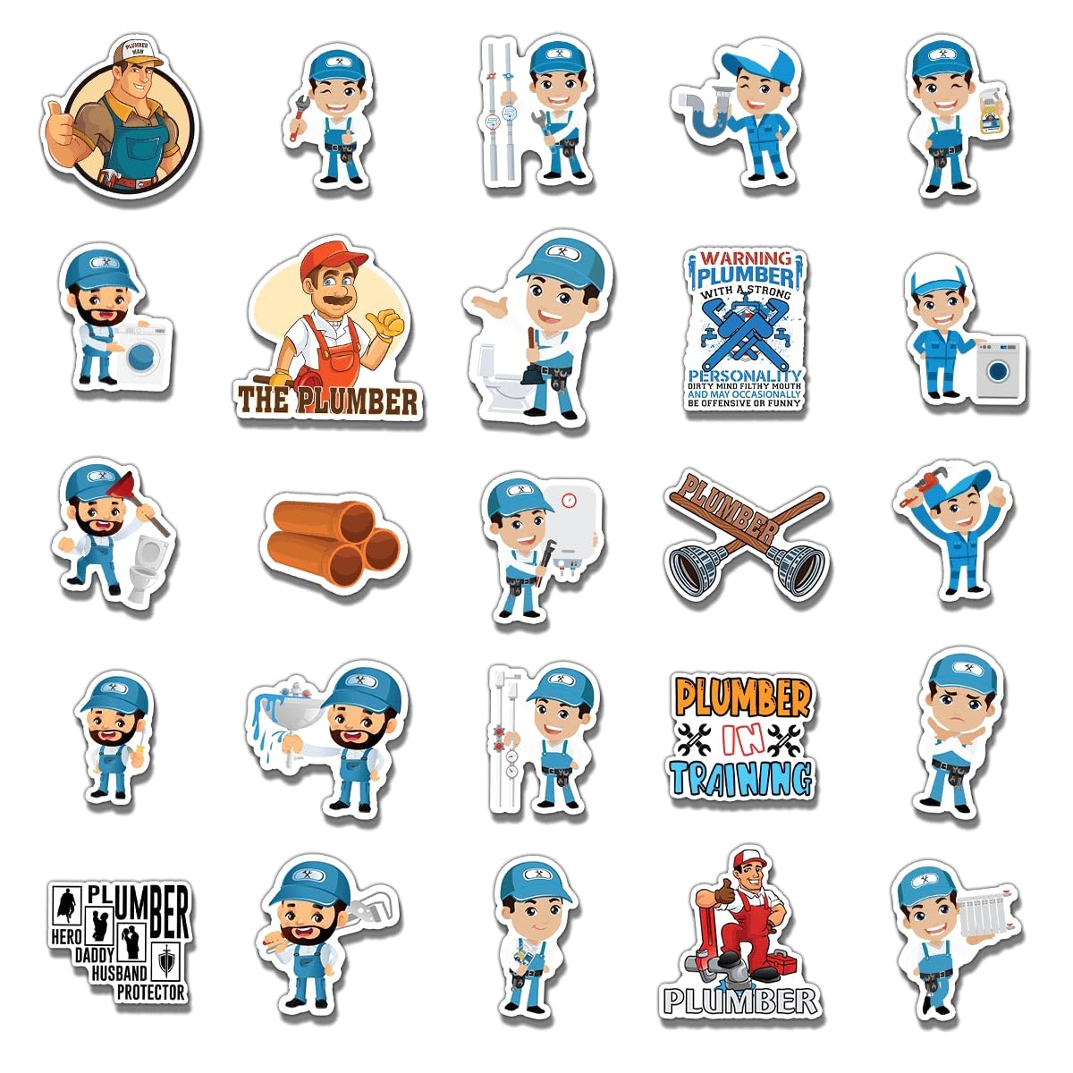 ZULUVINYL plumber stickers on helmet add playful personalization for outdoor use.