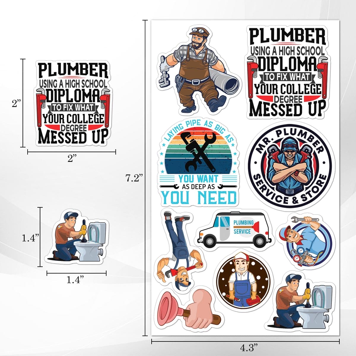 ZULUVINYL plumber stickers for scrapbooking add cheerful accents to crafts.