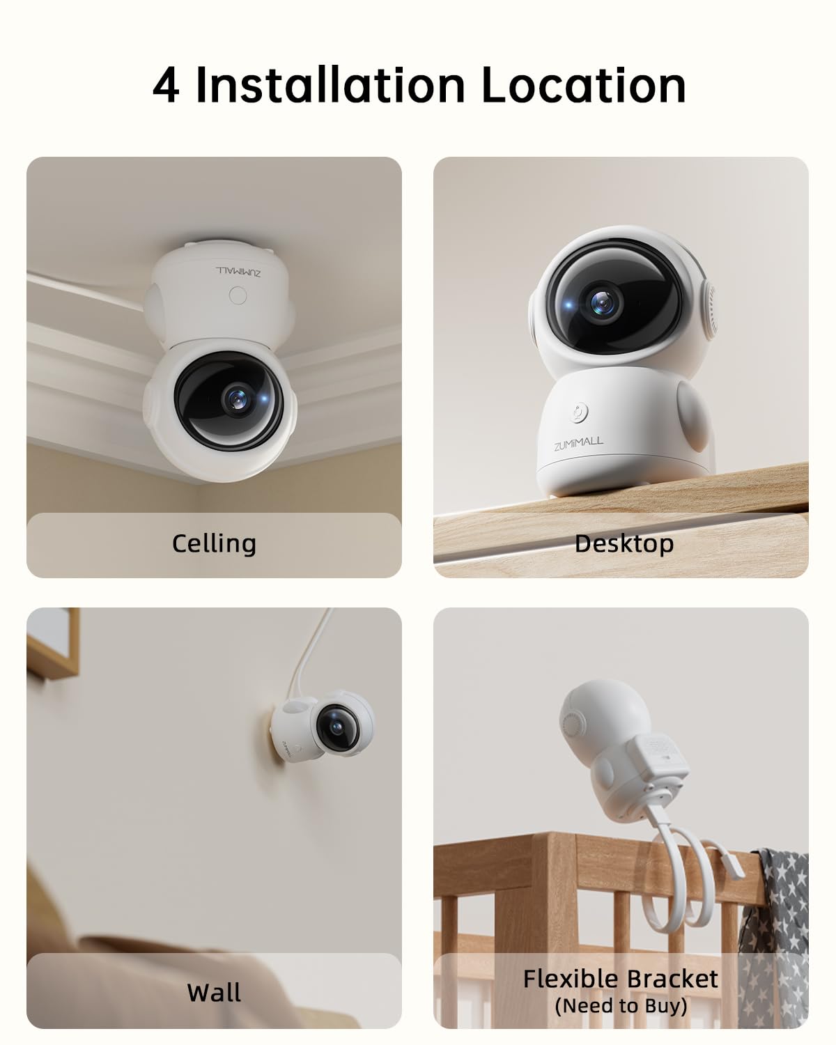 ZUMIMALL two-way audio lets you speak to family or pets from the app.