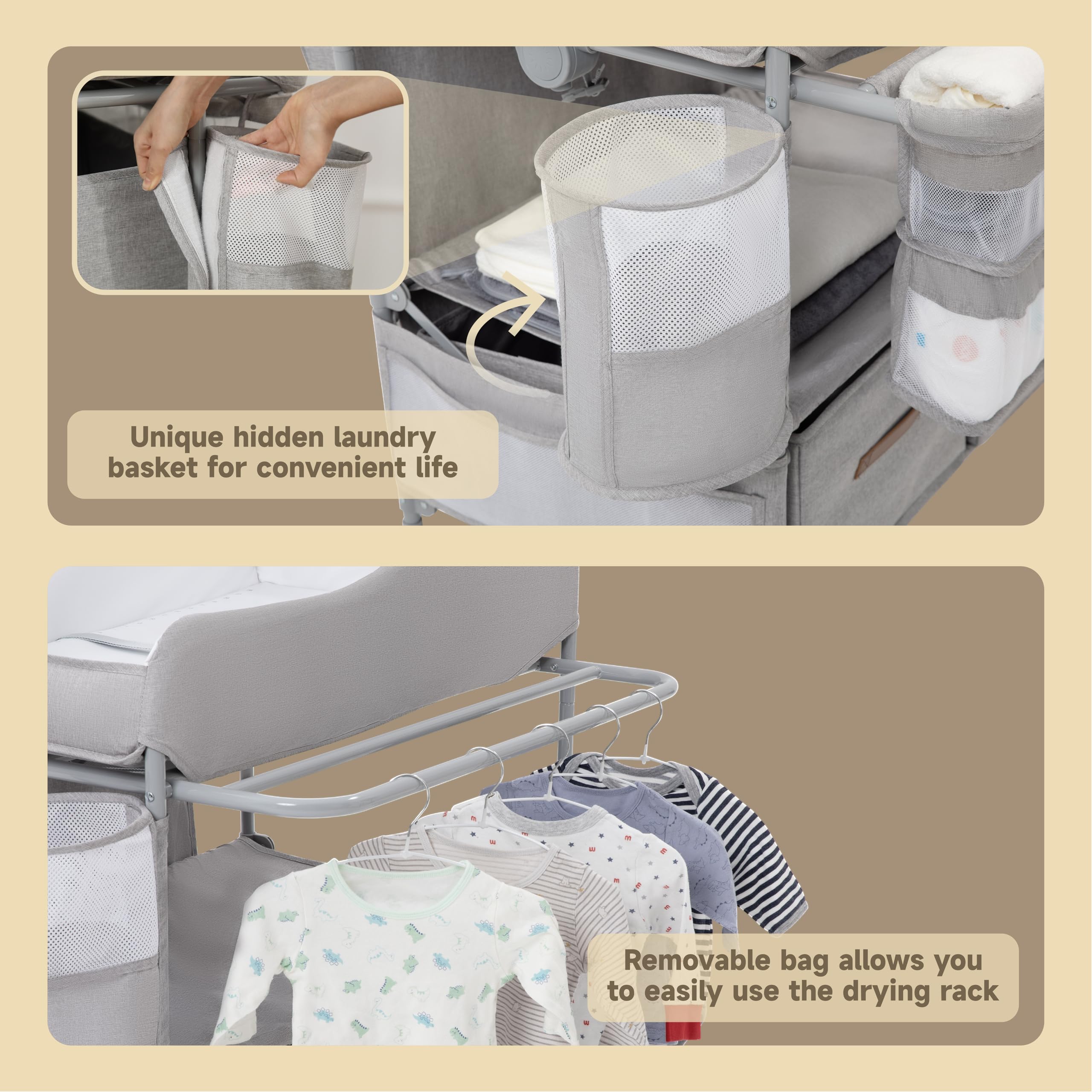 Zumspiel double-side-storage: keeps diapers and wipes within arm's reach