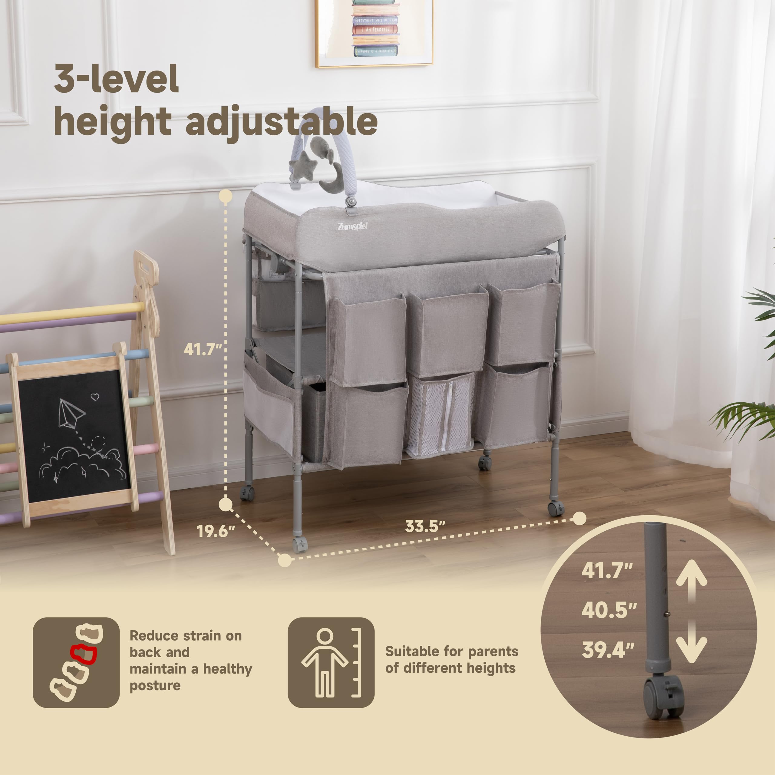 Zumspiel three-level-height-adjustment: adapts to parents of different heights