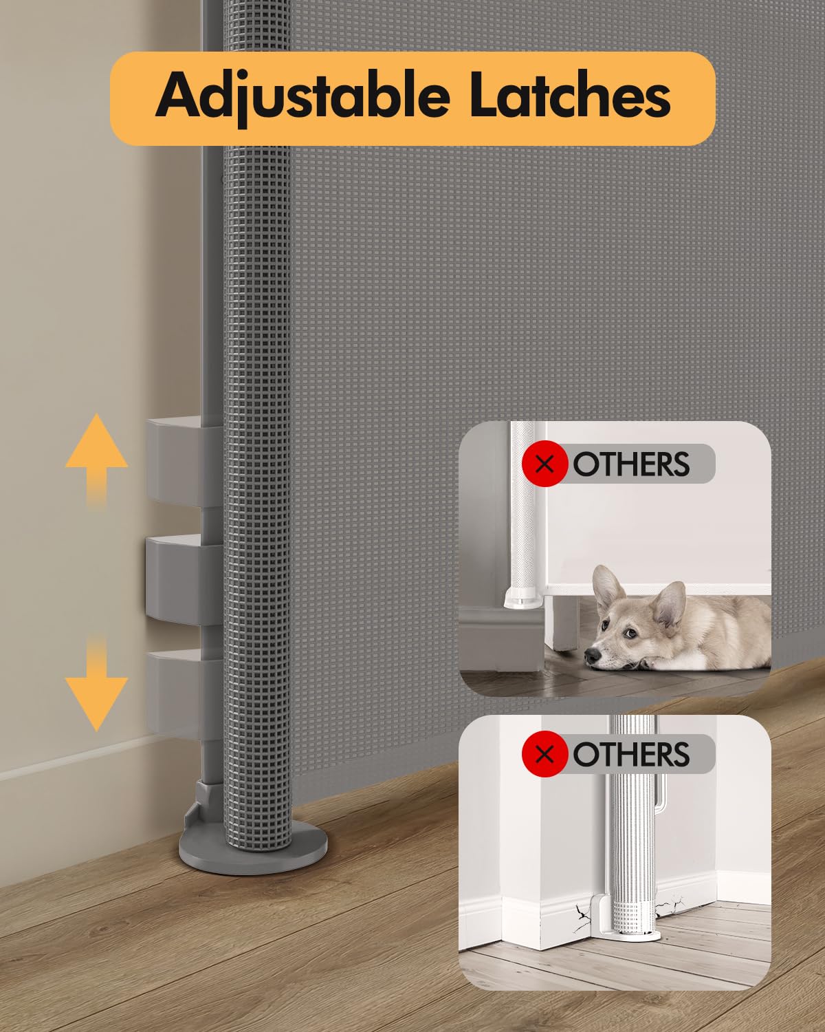 Zupetta indoor-outdoor gate adapts to stairs and doorways.