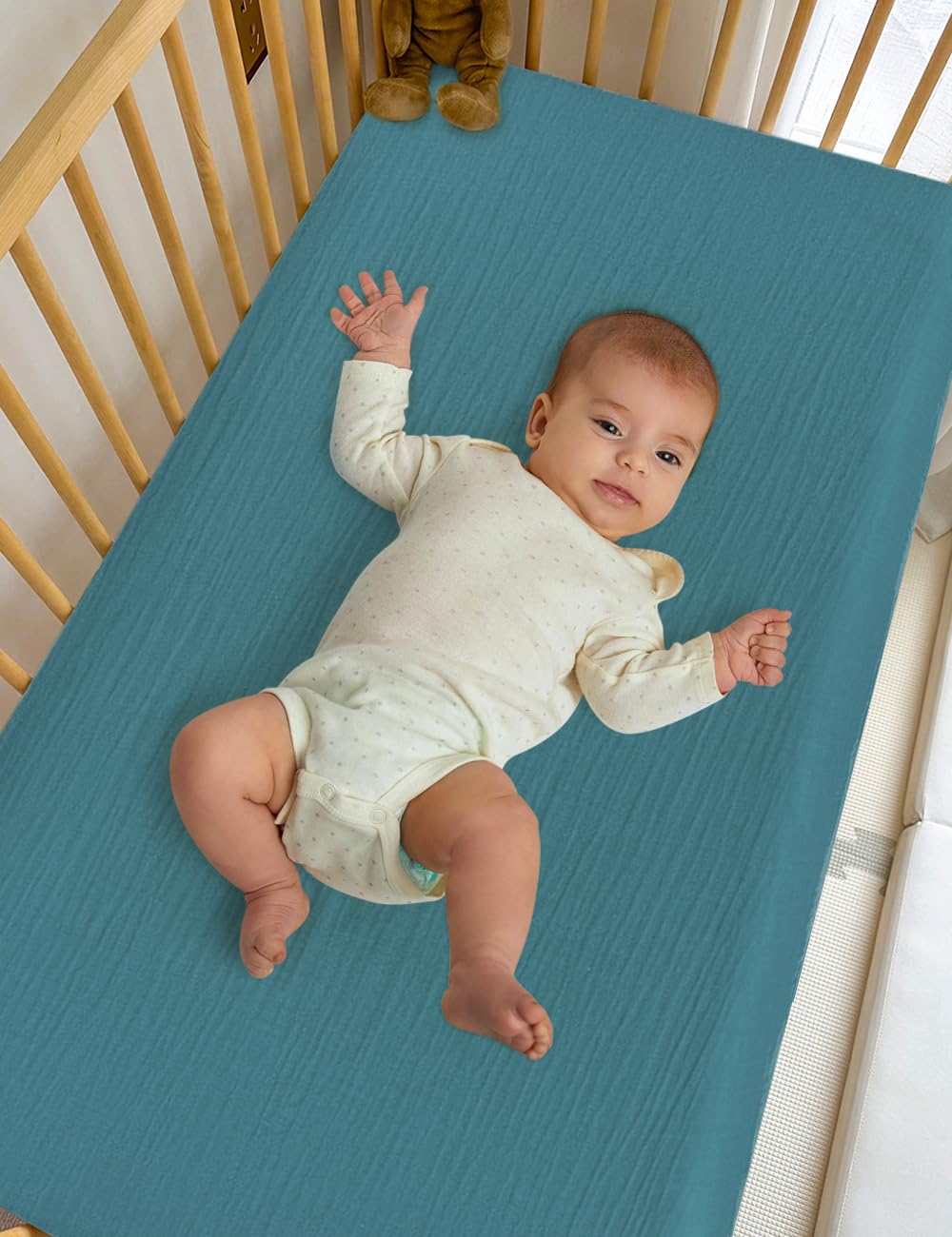 ZURLEFY blue bassinet sheet color variations highlight nursery styling options