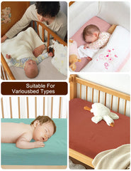 Zurlefy mini crib mattress cover in soft muslin fabric for breathable comfort