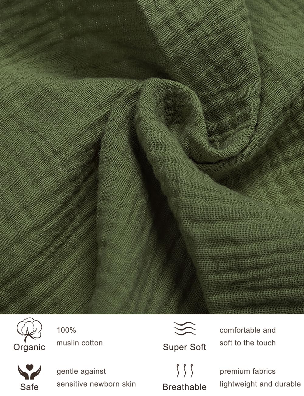 ZURLEFY olive green crib sheet on mattress—secure elastic fit