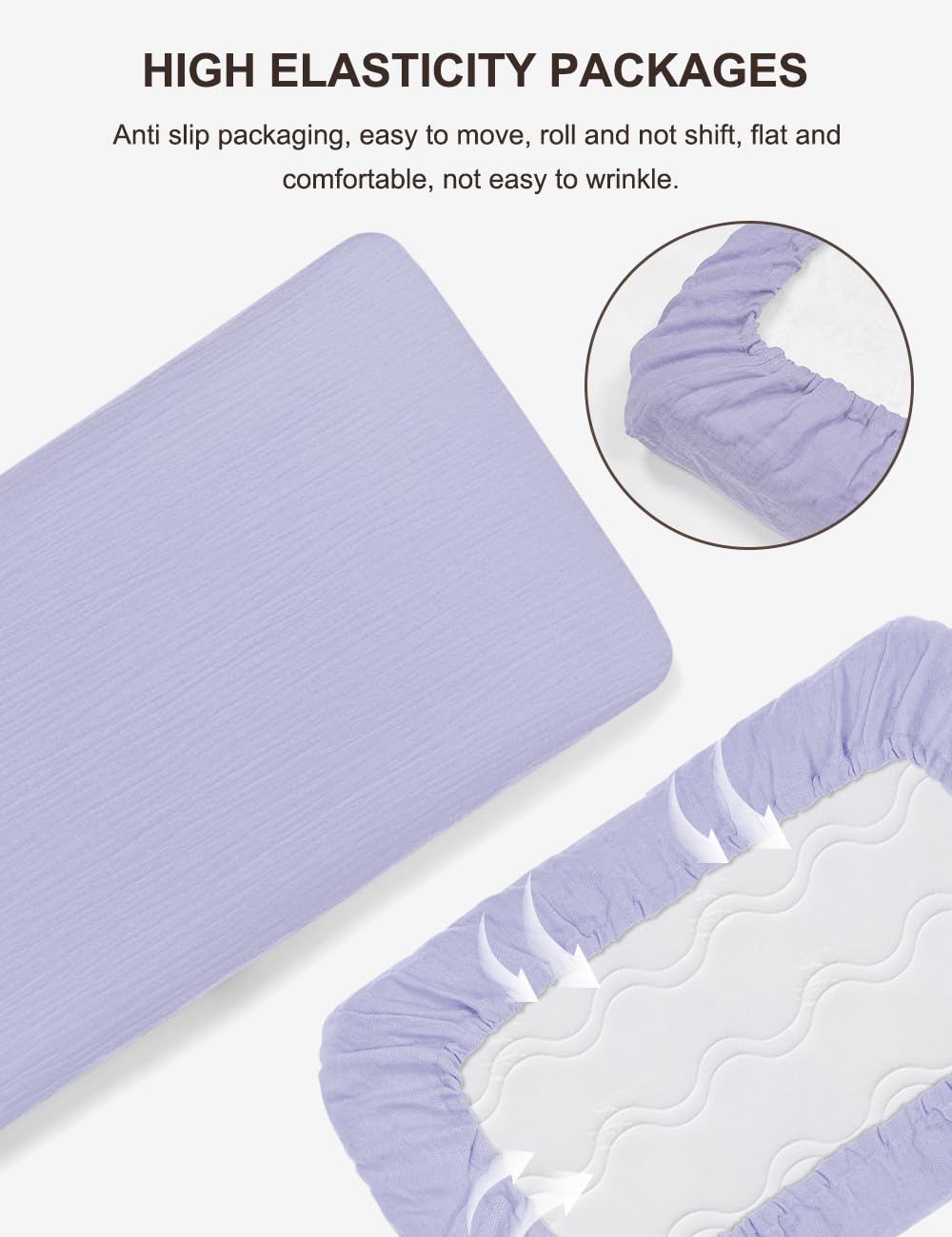 ZURLEFY purple color-variety pack n play sheet for nursery styling and gift appeal.