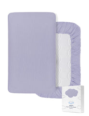 ZURLEFY pack n play sheets soft cotton close-up highlighting gentle baby skin.
