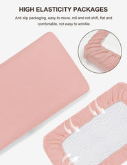 ZURLEFY Pink Muslin Bassinet Sheet oval fit supports varied bassinet shapes for peaceful naps