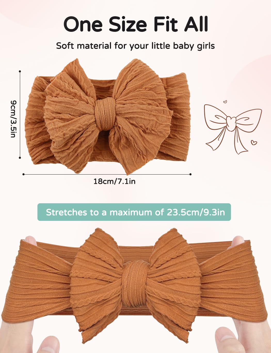 ZURLEFY rust baby headband set great for photos and gifts.