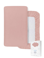 ZURLEFY soft cotton pink crib sheet for gentle skin contact during naps.