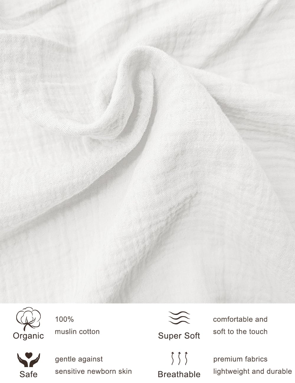 ZURLEFY white crib sheets elastic bottom closeup demonstrating snug mattress fit