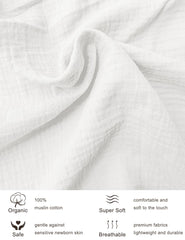 ZURLEFY white crib sheets elastic bottom closeup demonstrating snug mattress fit