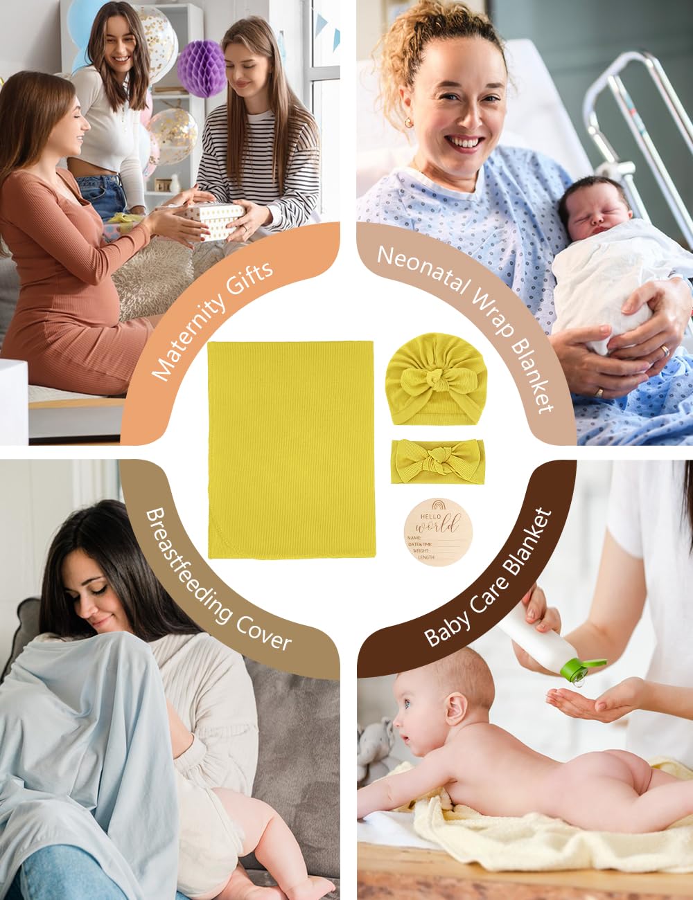 ZURLEFY Yellow swaddle folded neatly to show compact storage and organization.