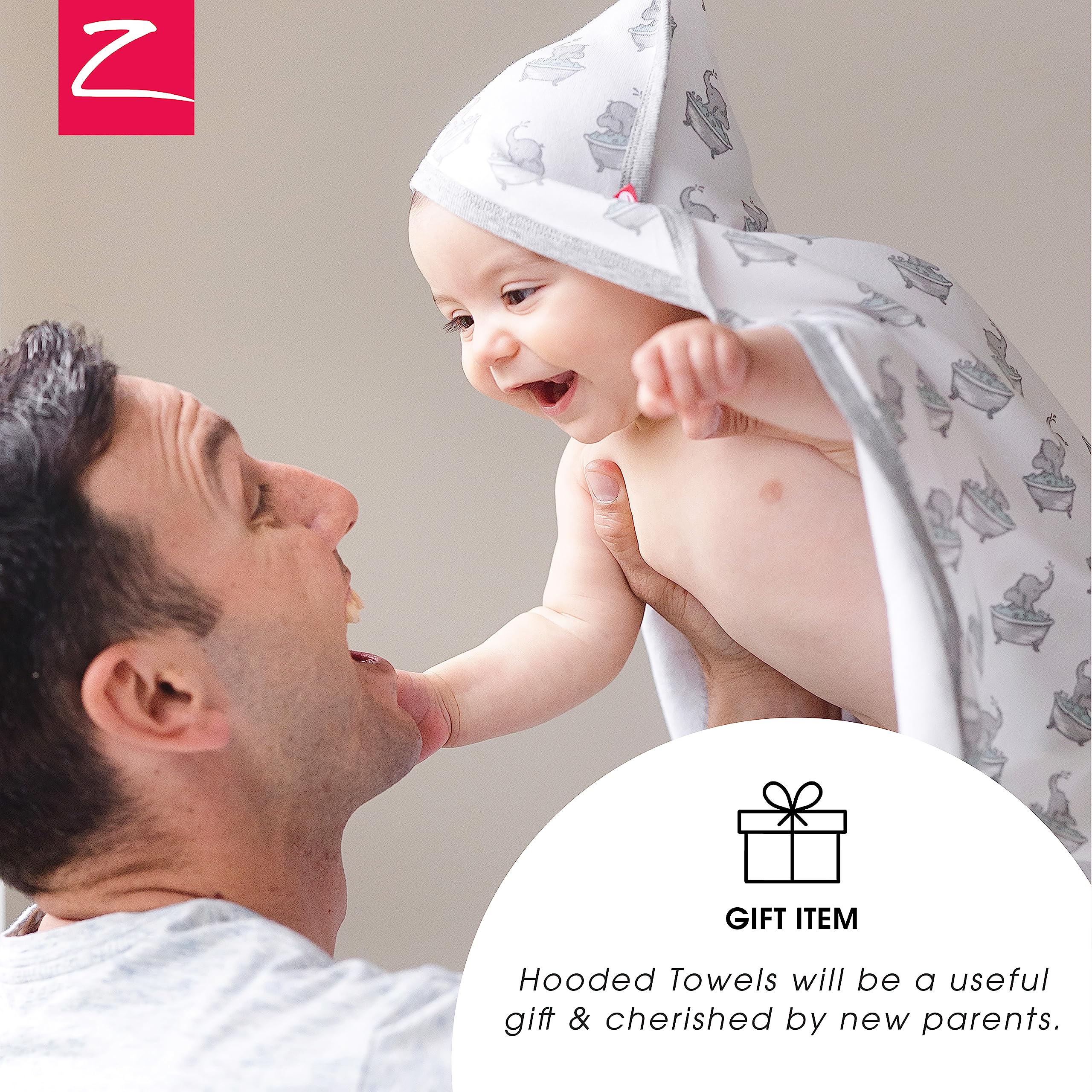 Zutano giftable baby towel set presented ready for gifting