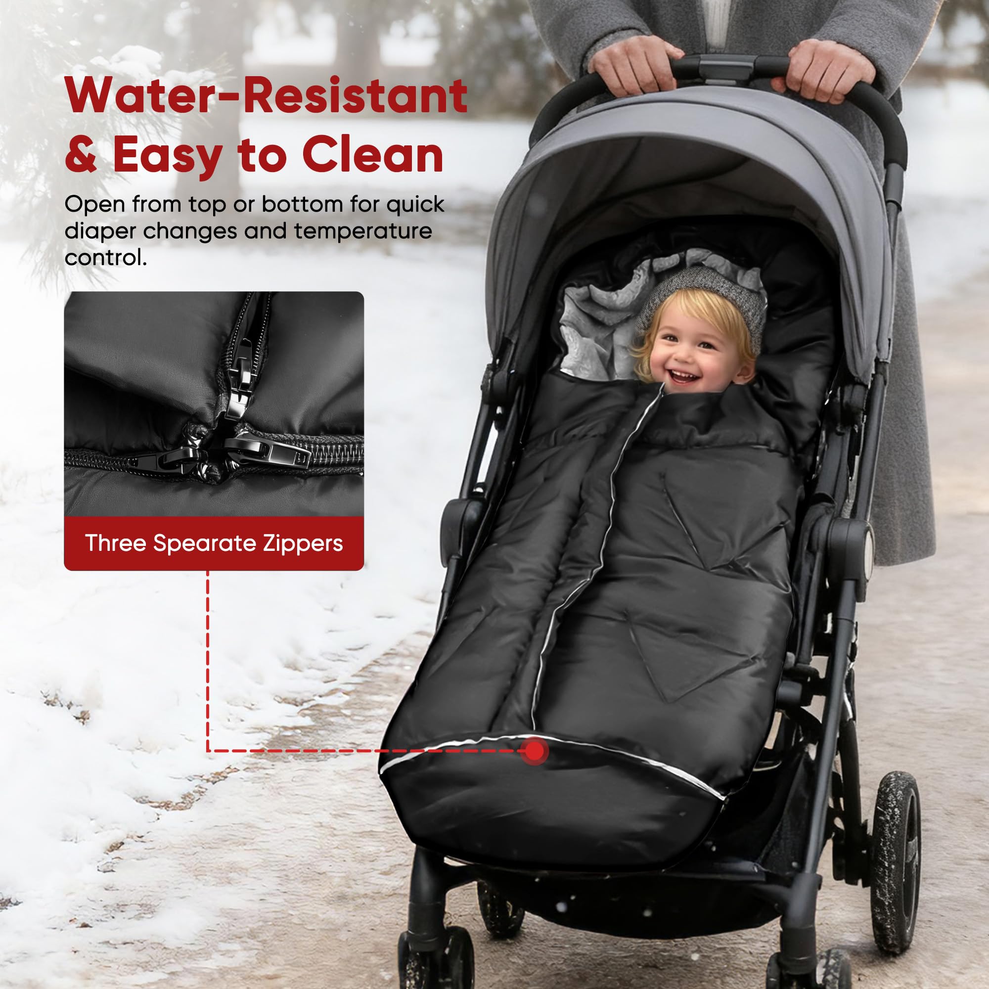 ZUTESU waterproof fabric and leg-wrap provide rain-snow wind defense.