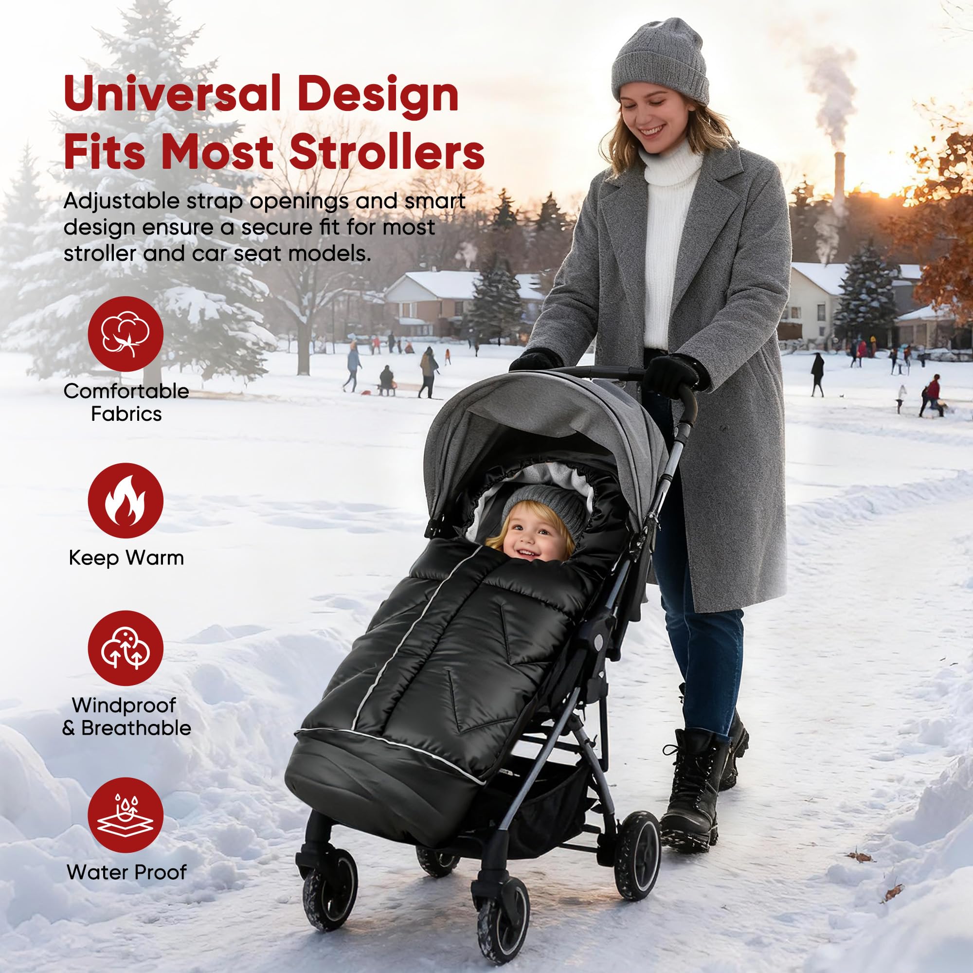 ZUTESU universal stroller blanket fit-most-strollers for versatile on-the-go warmth.