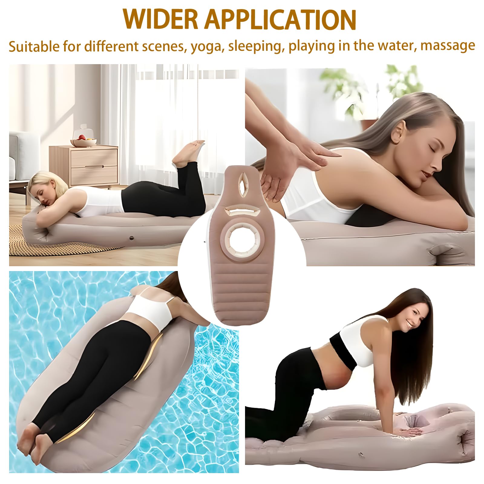 ZWFDC full-body inflatable pillow with belly hole promotes easy naps and relaxation.