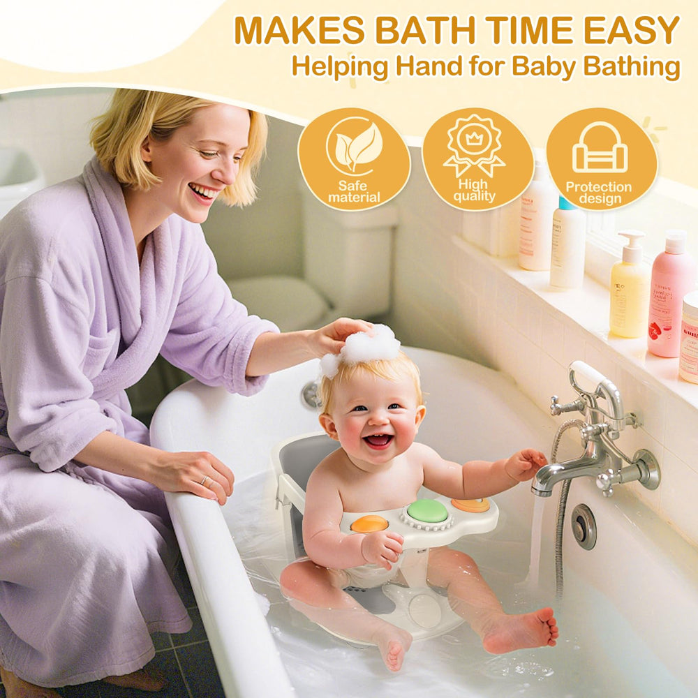 ZWRTU Baby Bath Seat wrap-around cushion supporting delicate skin